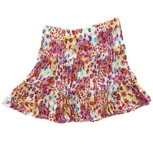 Compagnie Internationale Express Vintage Floral Crinkle Mini Skirt Size Large